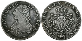 Francia. Louis XVI. 1 ecu. 1785. Pau. (Km-572). (Gad-356a). Ag. 28,92 g. MBC/MBC+. Est...90,00.