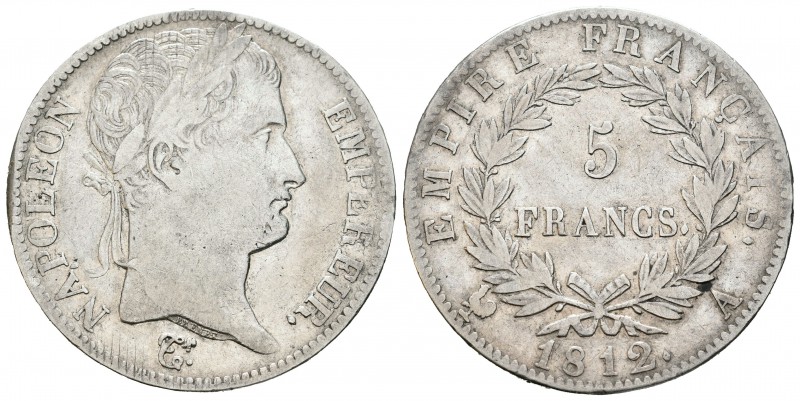 Francia. Napoleón Bonaparte. 5 francos. 1812. París. A. (Km-694.1). (Gad-584). A...
