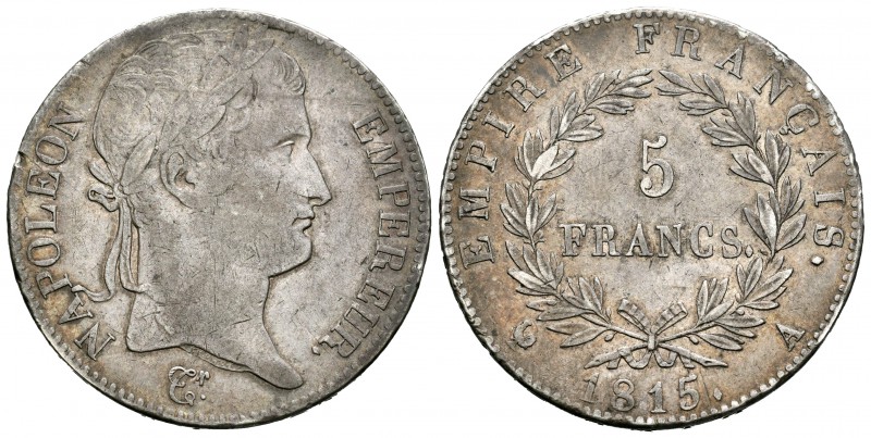 Francia. Napoleón Bonaparte. 5 francos. 1815. París. A. (Km-704.1). (Gad-595). A...