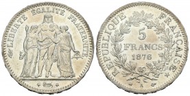 Francia. III República. 5 francos. 1876. París. A. (Km-820.1). Ag. 25,05 g. EBC. Est...15,00.