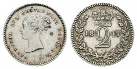 Gran Bretaña. Victoria. 2 pence. 1847. (Km-729). Ag. 0,93 g. EBC. Est...60,00.