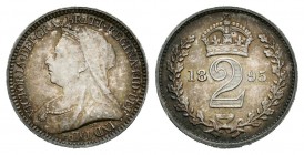 Gran Bretaña. Victoria. 2 pence. 1895. (Km-777). Ag. 0,95 g. SC-. Est...60,00.