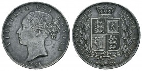 Gran Bretaña. Victoria. 1/2 corona. 1884. (Km-756). (S-3889). Ag. 14,16 g. Pátina de monetario. EBC. Est...200,00.