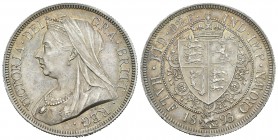 Gran Bretaña. Victoria. 1/2 corona. 1893. (Km-782). Ag. 14,20 g. Bonita pátina. Buen ejemplar. SC-. Est...180,00.