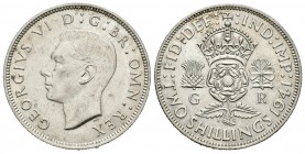 Gran Bretaña. George V. 1 florín. 1941. (Km-855). Ag. 11,33 g. EBC+/SC-. Est...25,00.