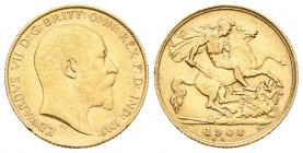 Gran Bretaña. Edward VII. 1/2 sovereign. 1908. (Km-804). Au. 3,96 g. MBC+. Est...120,00.