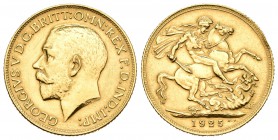 Gran Bretaña. George V. Sovereign. 1925. (Km-820). Au. 7,99 g. Limpiada. EBC. Est...210,00.