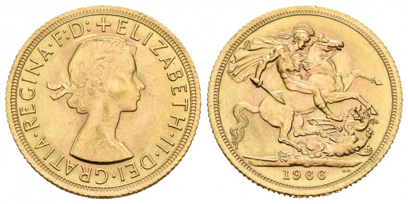 Gran Bretaña. Elizabeth II. Sovereign. 1966. (Km-908). Au. 7,99 g. SC-. Est...22...