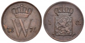 Holanda. Wilhelm III. 1 cent. 1876. (Km-100). Ae. 3,82 g. MBC+. Est...18,00.