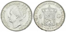 Holanda. Wilhelmina I. 1 gulden. 1939. (Km-161.1). Ag. 10,01 g. EBC+. Est...20,00.