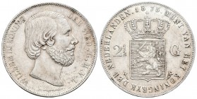 Holanda. Willem III. 2 1/2 gulden. 1873. (Km-82). Ag. 24,97 g. EBC. Est...60,00.