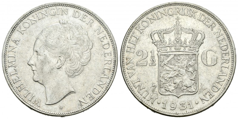 Holanda. Wilhelmina I. 2 1/2 gulden. 1931. (Km-165). Ag. 24,91 g. MBC+. Est...25...