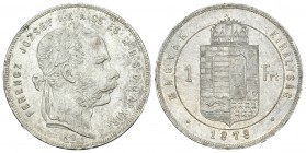 Hungría. Franz Joseph I. 1 florín. 1878. Kremnitz. (Km-453.1). Ag. 12,34 g. Gran parte de brillo original. EBC+. Est...35,00.
