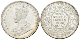 India Británica. George V. 1 rupia. 1920. (Km-524). Ag. 11,64 g. Brillo original. EBC+/SC-. Est...60,00.