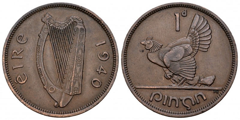 Irlanda. 1 penny. 1940. (Km-11). Ae. 9,41 g. EBC. Est...40,00.