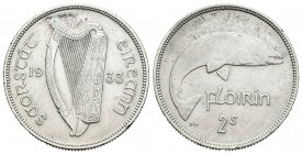 Irlanda. 1 florín. 1933. (Km-7). Ag. 11,26 g. EBC-. Est...50,00.