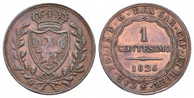 Italia. Carlo Felice. 1 centesimo. 1926. Genova. P. (Km-125.2). Ae. 2,03 g. MBC+. Est...30,00.