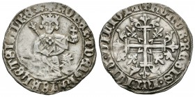 Italia. Nápoles. Roberto d'Anjou. Giulio. (1309-1343). (Cagiati-tipo A). Ag. 3,90 g. Sin marcas. MBC+. Est...55,00.