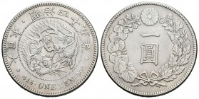 Japón. Mutsuhito. 1 yen. 1912 (año 45). (Km-A.25.3). Ag. 26,89 g. EBC-. Est...70,00.