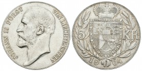 Liechtenstein. Johann II. 5 krone. 1904. (Km-Y4). (Dav-216). Ag. 24,01 g. EBC-. Est...220,00.
