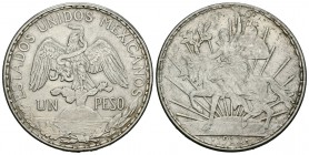 México. 1 peso. 1913. (Km-453). Ag. 27,04 g. Escasa. EBC-. Est...70,00.