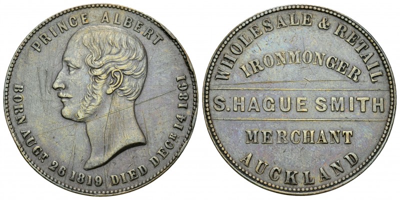 Nueva Zelanda. Príncipe Alberto. 1 penny - Token. 1863-69. Auckland. (Km-Tn63). ...