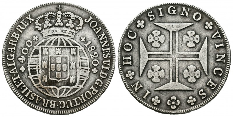 Portugal. Joao VI. 400 reis. 1820. (Km-358). (Gomes-12.06). Ag. 13,90 g. MBC. Es...