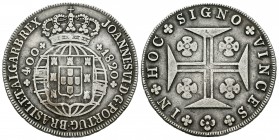 Portugal. Joao VI. 400 reis. 1820. (Km-358). (Gomes-12.06). Ag. 13,90 g. MBC. Est...30,00.