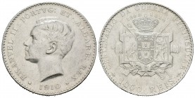 Portugal. Emanuel II. 1000 reis. 1910. (Km-558). (Gomes-07.01). Ag. 24,97 g. Guerra peninsular. MBC+. Est...60,00.