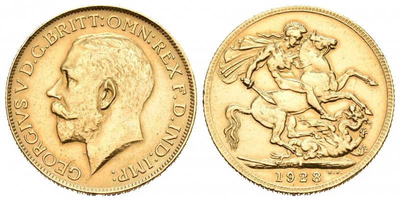 Sudáfrica. George V. Sovereign. 1928. SA. (Km-21). Au. 7,97 g. EBC+. Est...220,0...