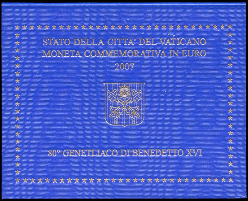 Vaticano. 2 euros. 2007. 80º cumpleaños de Benedicto XVI. SC. Est...80,00.