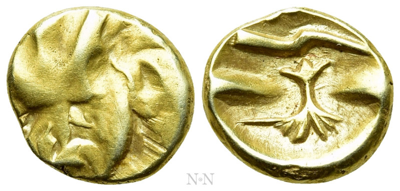 CELTIC. Atrebates & Regni. GOLD 1/4 Stater (Circa 60-30/25 BC). 

Obv: Two sty...