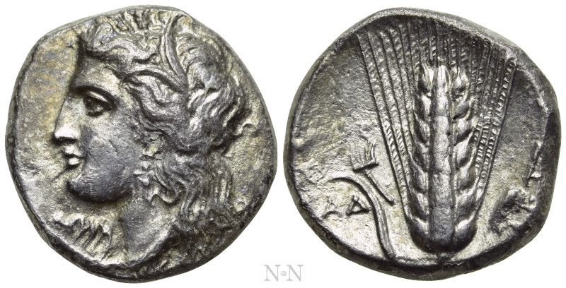 LUCANIA. Metapontion. Nomos - Didrachm (Circa 330-290 BC). 

Obv: Wreathed hea...