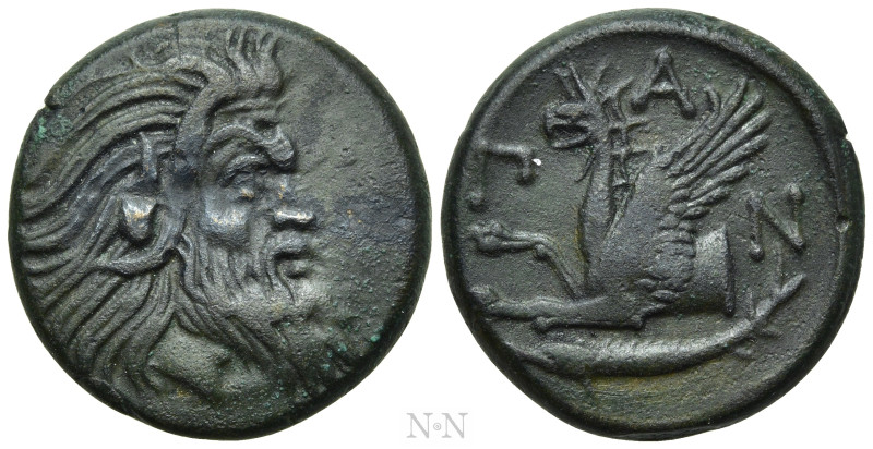 CIMMERIAN BOSPOROS. Pantikapaion. Ae (Circa 310-304/3 BC). 

Obv: Bearded head...