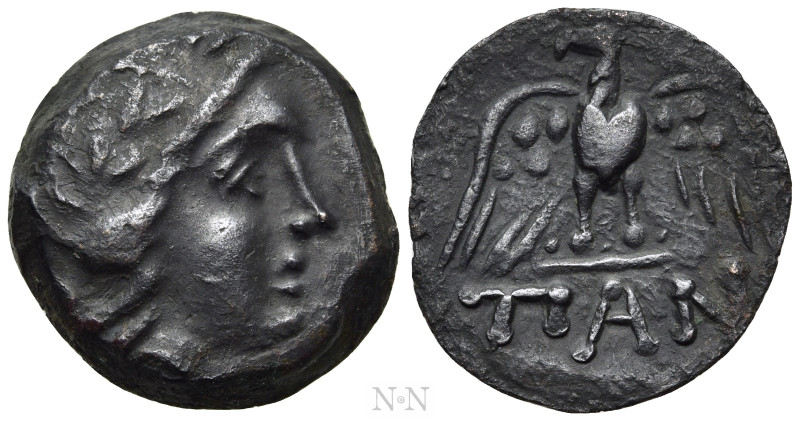 CIMMERIAN BOSPOROS. Pantikapaion. Ae (Circa 250-200 BC). 

Obv: Laureate head ...