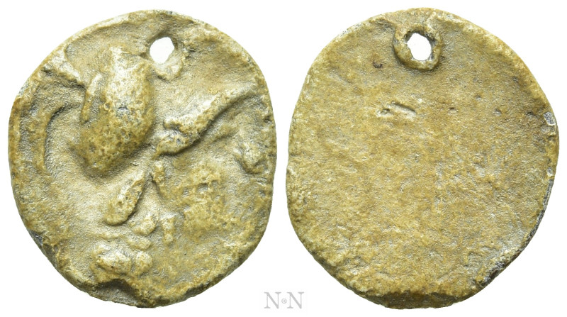 THRACE. Mesambria. Lead Tessera (Circa 5th-4th century BC). 

Obv: Helmeted he...