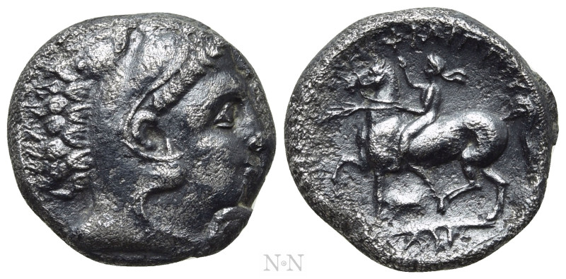 KINGS OF MACEDON. Philip II (359-336 BC). Drachm. Amphipolis.

Obv: Head of He...