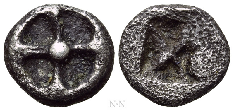 ATTICA. Athens. Obol (Circa 515-510 BC). "Wappenmünzen" type. 

Obv: Wheel wit...