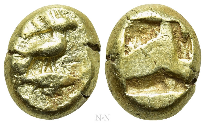 MYSIA. Kyzikos. EL Hekte (Circa 550-500 BC). 

Obv: Eagle standing right on tu...