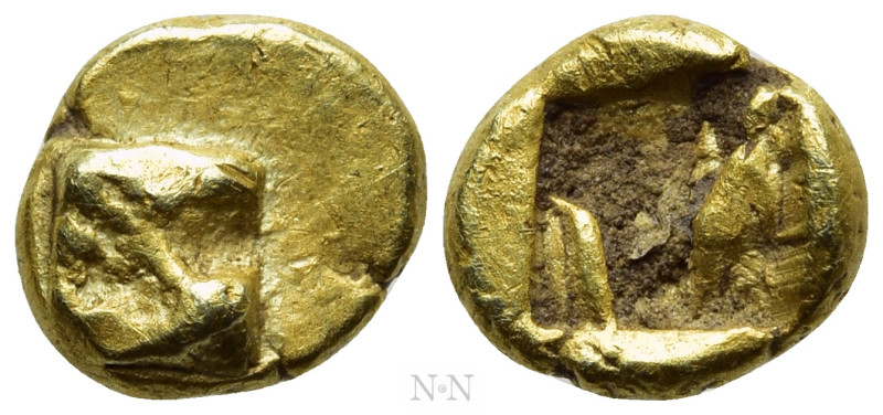 IONIA. Uncertain. EL 1/96 Stater (Circa 625-600 BC). 

Obv: Raised swastika pa...