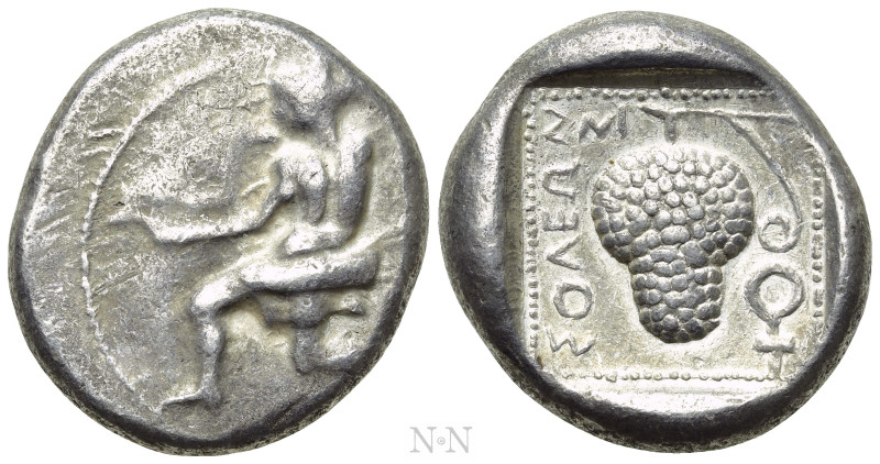 CILICIA. Soloi. Stater (Circa 410-375 BC). 

Obv: Amazon kneeling left, string...