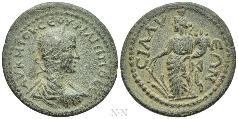 PAMPHYLIA. Sillyum. Philip II (247-249). Ae. 

Obv: ΑΥ Κ Μ ΙΟΥ ϹЄΟΥ ΦΙΛΙΠΠΟϹ Ϲ...