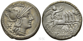 P. MAENIUS ANTIATICUS M. F. (132 BC). Denarius. Rome