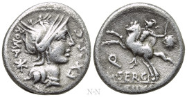 M. SERGIUS SILUS (116-115 BC). Denarius. Rome