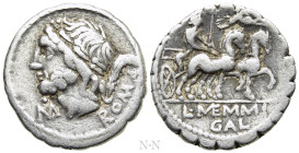 L. MEMMIUS GALERIA. Serrate Denarius (106 BC). Rome