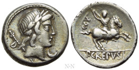 P. CREPUSIUS. Denarius (82 BC). Rome
