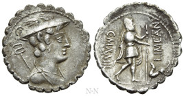 C. MAMILIUS LIMETANUS. Serrate Denarius (82 BC). Rome