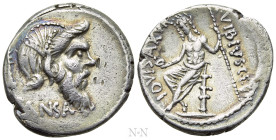 C. VIBIUS C.F. CN. PANSA CAETRONIANUS. Denarius (48 BC). Rome