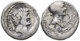 MARK ANTONY and CLEOPATRA (34 BC). Denarius. Military Mint traveling with M. Antony