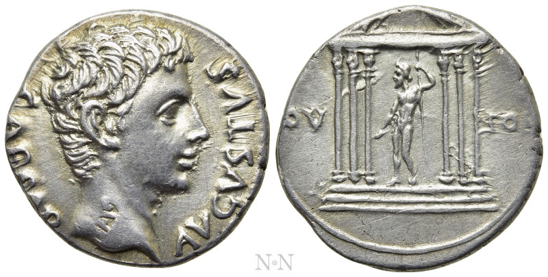 AUGUSTUS (27 BC-14 AD). Denarius. Uncertain mint in Spain, possibly Colonia Patr...